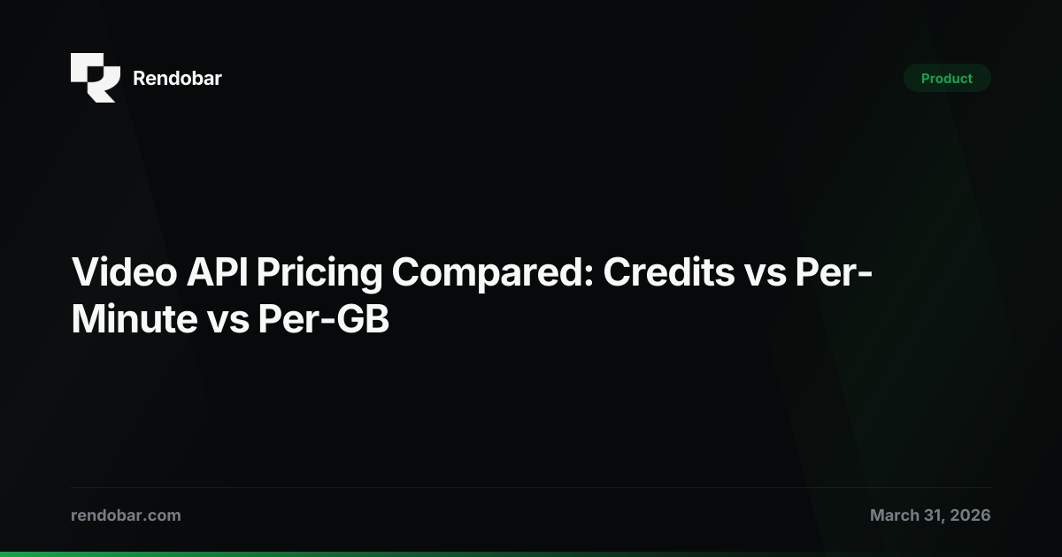 Video API Pricing Compared: Credits vs Per-Minute vs Per-GB